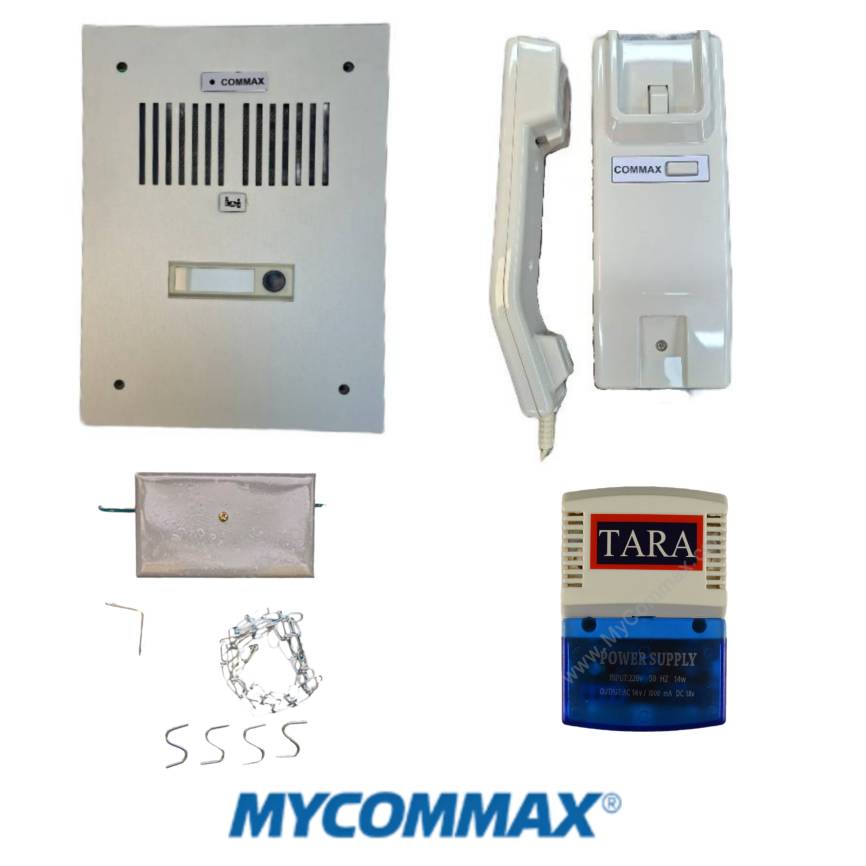 پکیج کامل آیفون صوتی کوماکس (Commax) اصل کره؛ شامل گوشی، قفلبازکن و ترانس اورجینال